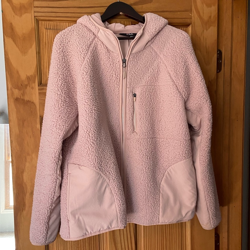 Pink Fila Sherpa Light Weight Jacket
